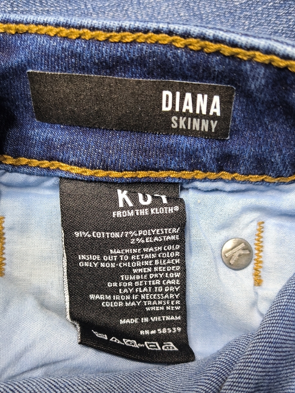 Diana Skinny w/30" Inseam KUT Size 10 Woman's Denim Jeans sac713 - Picture 4 of 5